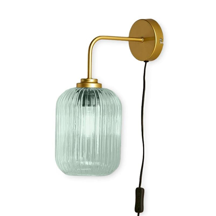 Elland Plug in Wall Light Gold - Sage Green - Laura James