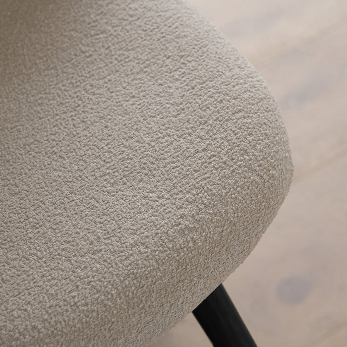 Ellis Light Beige Dining Chairs with Black Legs - Set Of 2 - Laura James