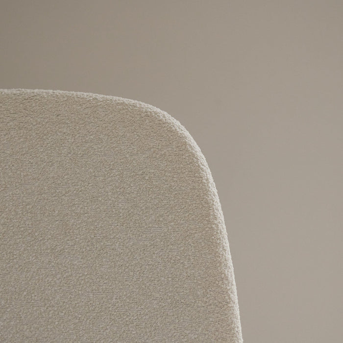 Ellis Light Beige Boucle Dining Chairs - Set of 2 - Whitewash Oak Legs