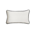Elsham 35x55cm Scatter Cushion Cover - Chalk White Boucle with Jet Black Velvet Piping - Laura James