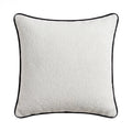 Elsham 45x45cm Scatter Cushion Cover - Chalk White Boucle with Jet Black Velvet Piping - Laura James