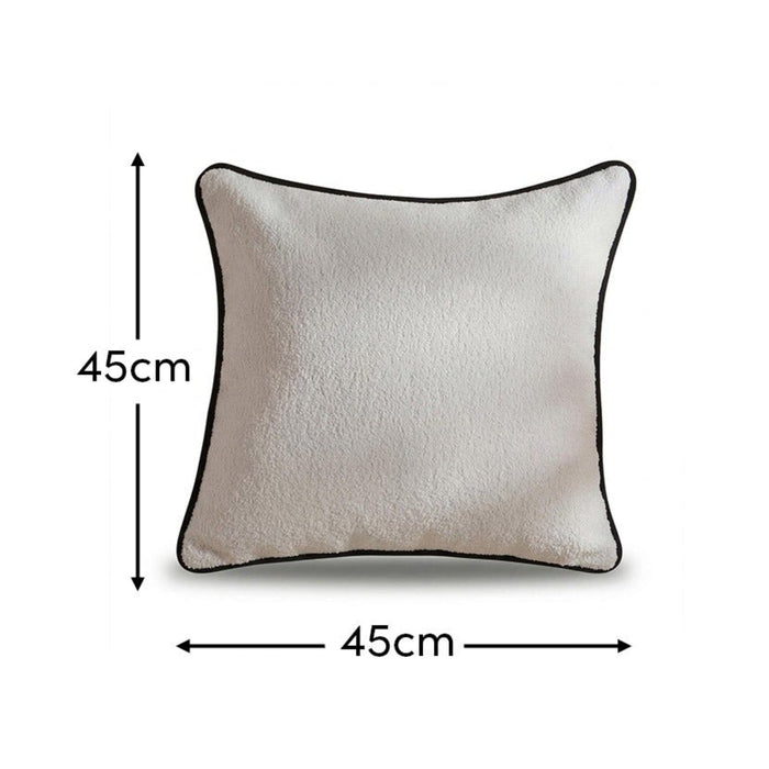 Elsham 45x45cm Scatter Cushion Cover - Chalk White Boucle with Jet Black Velvet Piping