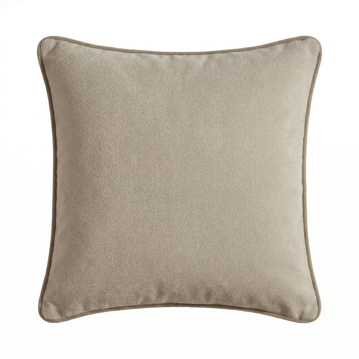 Elsham 45x45cm Scatter Cushion Cover - Ivory with Clay Velvet Piping - Laura James