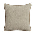 Elsham 45x45cm Scatter Cushion Cover - Light Beige Boucle with Clay Velvet Piping - Laura James