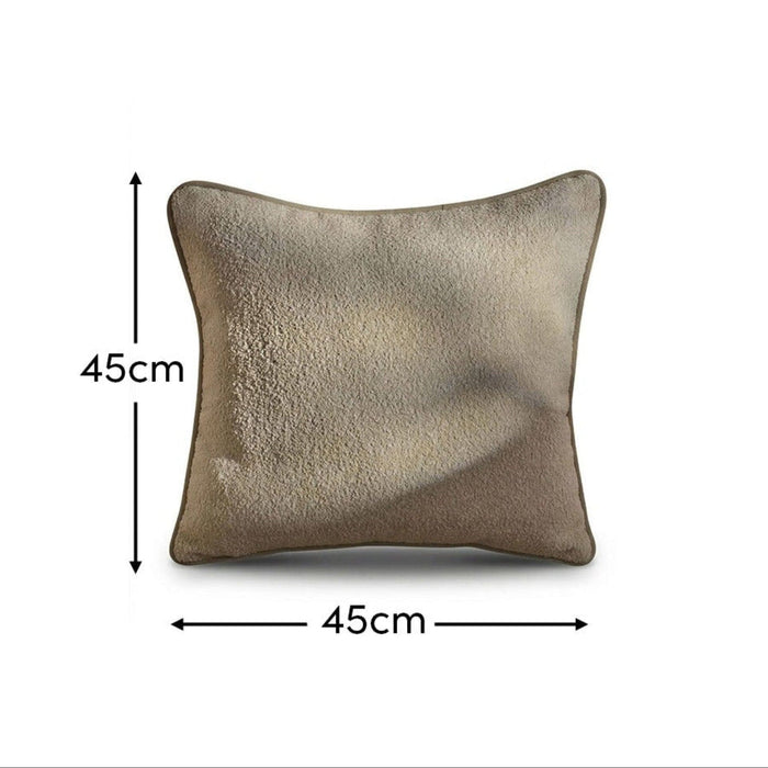 Elsham 45x45cm Scatter Cushion Cover - Light Beige Boucle with Clay Velvet Piping - Laura James