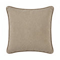 Elsham 45x45cm Scatter Cushion Cover - Soft Beige with Driftwood Velvet Piping - Laura James