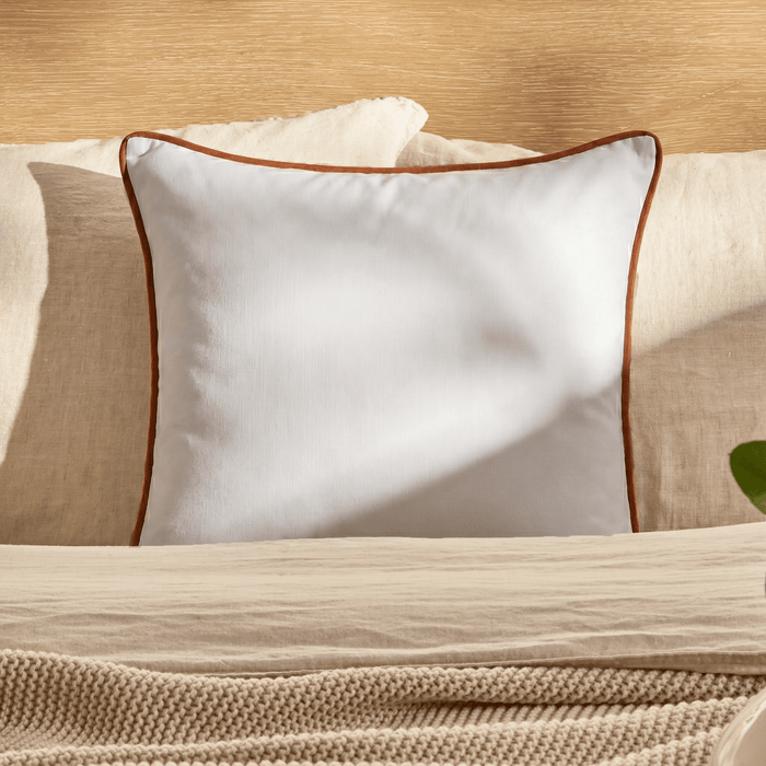 Elsham 45x45cm Velvet Trim Cushion Cover - Burnt Orange - Laura James
