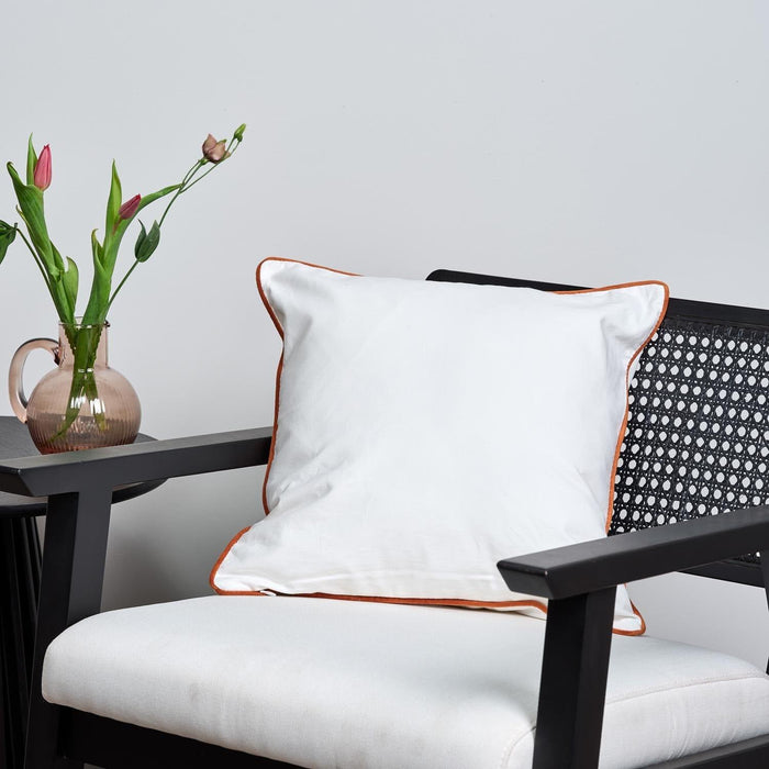 Elsham 45x45cm Velvet Trim Cushion Cover - Burnt Orange - Laura James