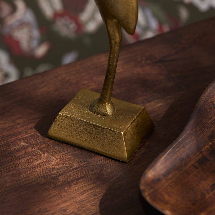 Elstead 25cm Metal Crane Ornament - Gold - Laura James