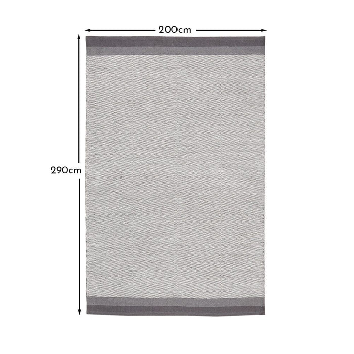Elston Cotton Rug - Mist Grey - 200cm X 290cm