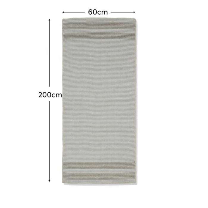 Eluru 200x60cm PET Runner Rug - Off White & Clay - Laura James
