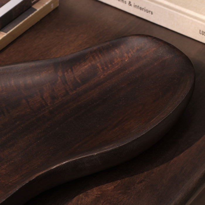 Epwell 40cm Serving Dish - Coffee Brown Mango Wood - Laura James