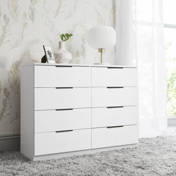 Essie White 8 Drawer Chest of Drawers - Laura James