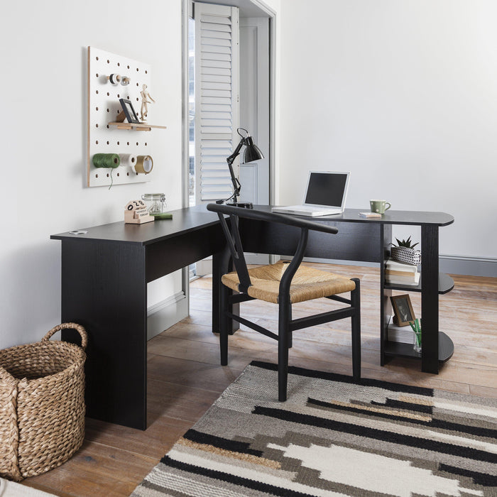 Black Corner - L-Shape Computer Desk - Laura James