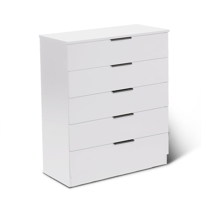 Essie White Chest of 5 Drawers - Laura James