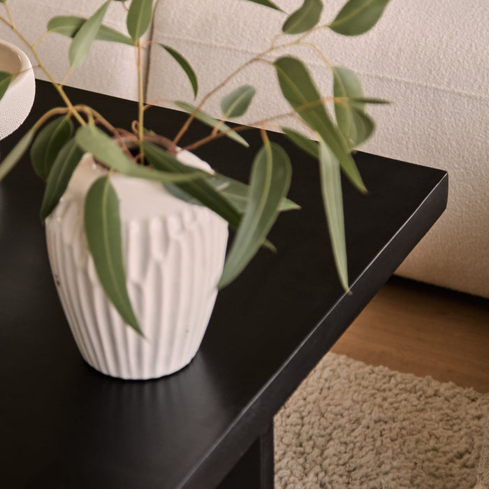 Ethan Mango Wood Square Coffee Table - Jet Black - Laura James