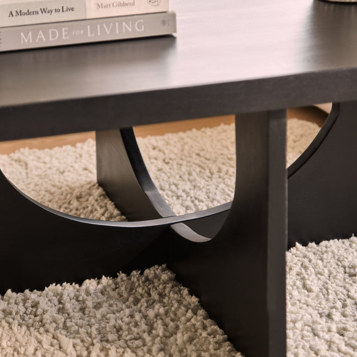 Ethan Mango Wood Square Coffee Table - Jet Black - Laura James