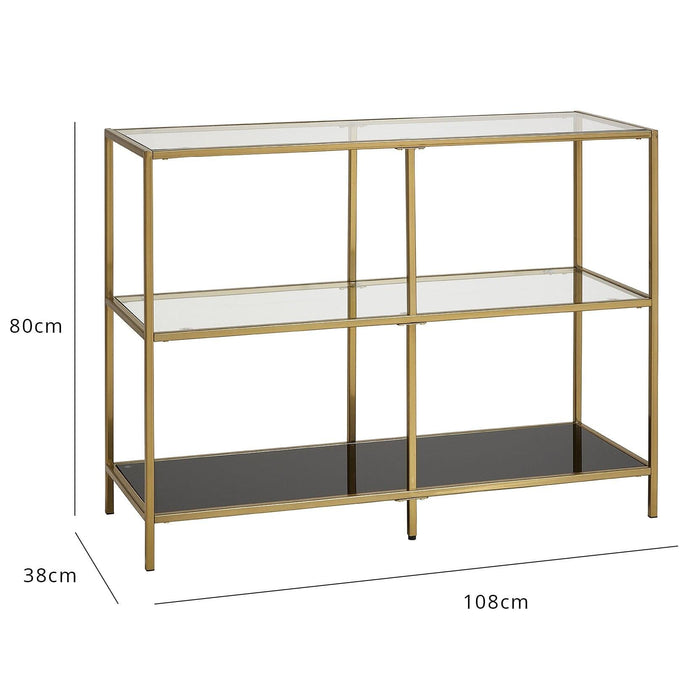 Evelyn Glass Console Table - Gold Frame