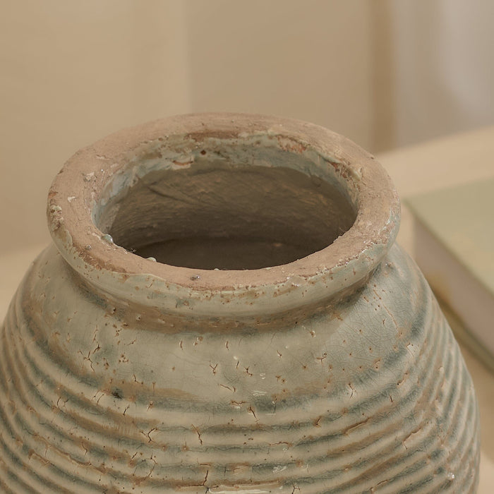 Evora 21cm Ceramic Vase - Sea Blue - Laura James