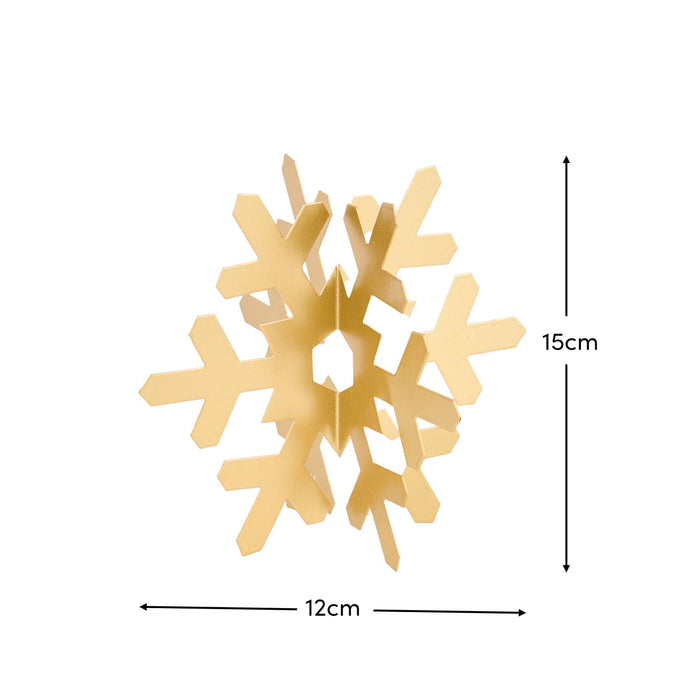 Falun 15cm Metal Snowflake Ornament - Gold - Laura James