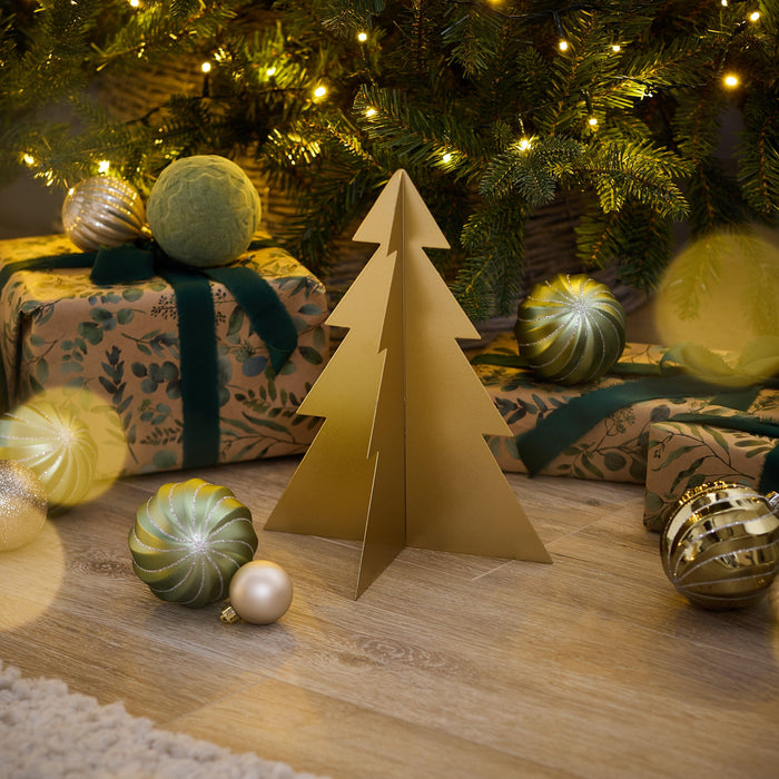 Falun 25cm Metal Tree Ornament - Gold - Laura James