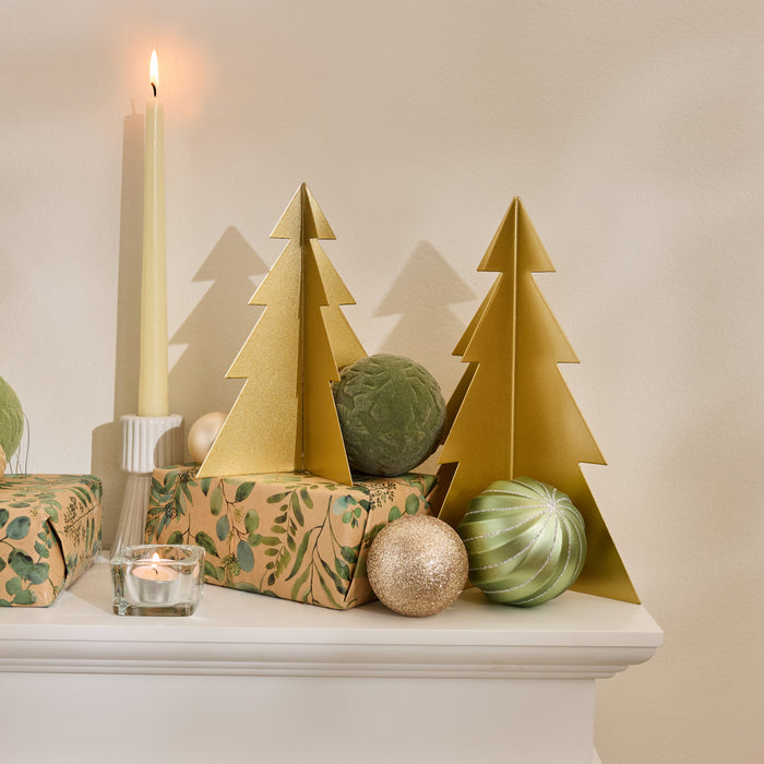 Falun 25cm Metal Tree Ornament - Gold - Laura James