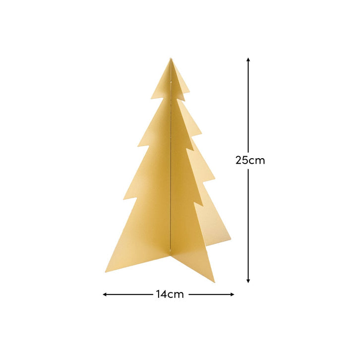 Falun 25cm Metal Tree Ornament - Gold - Laura James