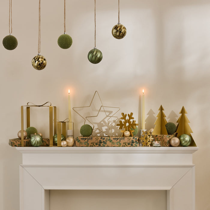 Falun Metal Standing Star Ornament - Set of 2 - Gold -Laura James