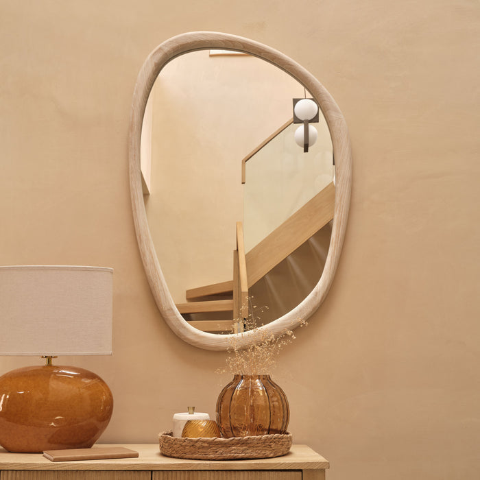 Fawley 100x70cm Freeform Wall Mirror - Whitewash - Laura James