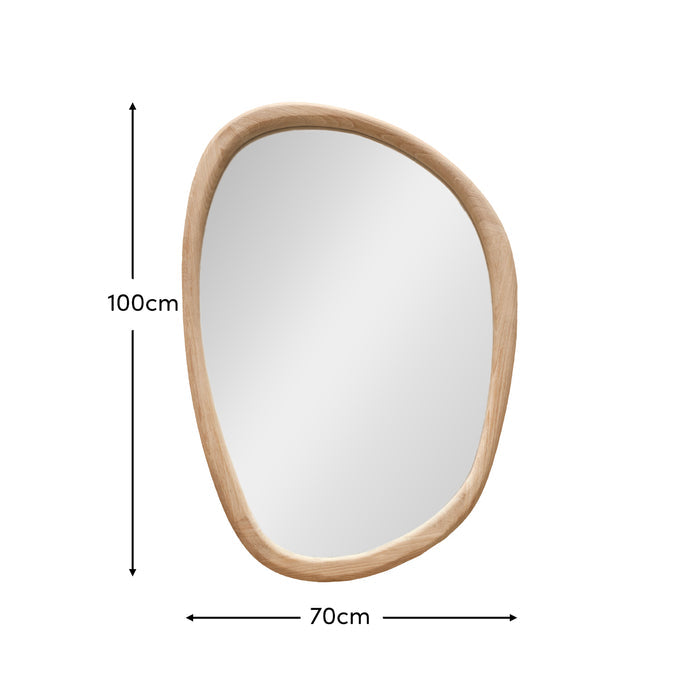 Fawley 100x70cm Freeform Wall Mirror - Whitewash - Laura James