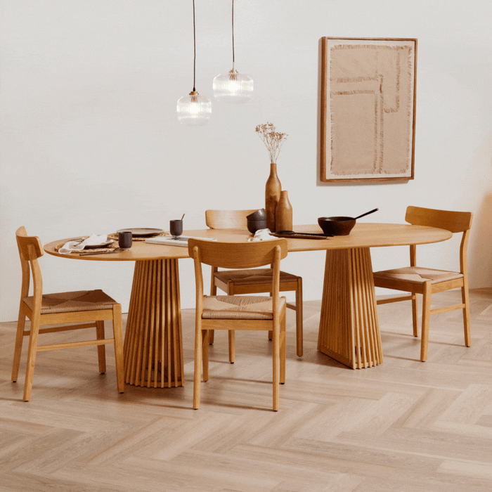 Wooden Woven Chairs Set 2 - Oak - Laura James