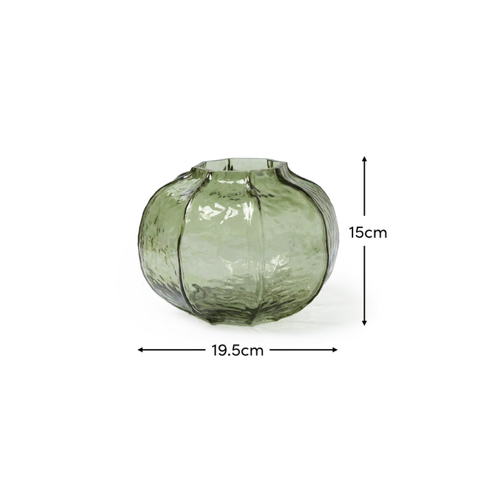 Ferrara 15cm Glass Vase - Olive Green - Laura James