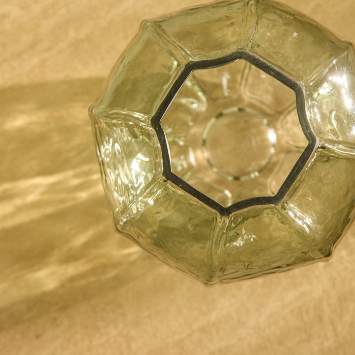 Ferrara 18cm Glass Vase - Olive Green - Laura James