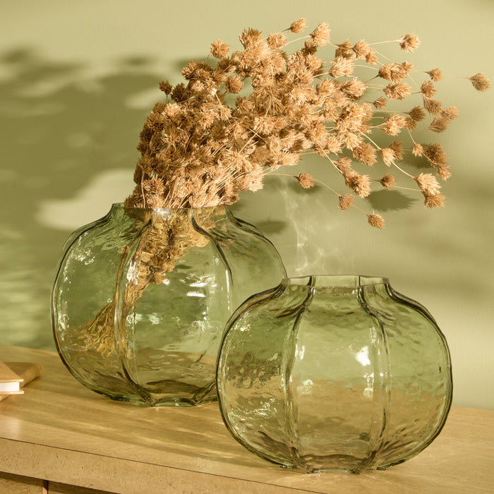 Ferrara Glass Vase - Set of 2 - Olive Green - Laura James