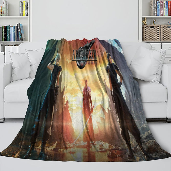 Final Fantasy Blanket Flannel Fleece Throw Room Decoration