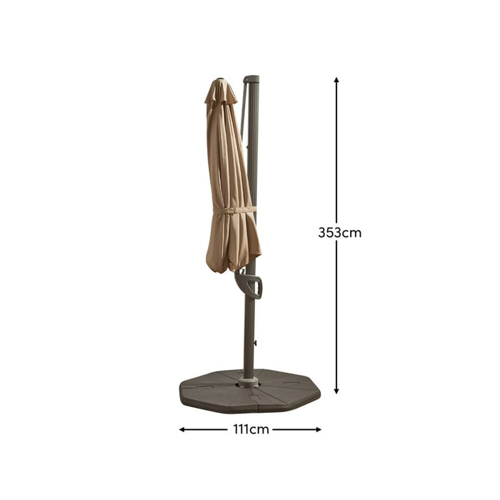 Fira Cappuccino Parasol - 2.5m Square Cantilever - Laura James