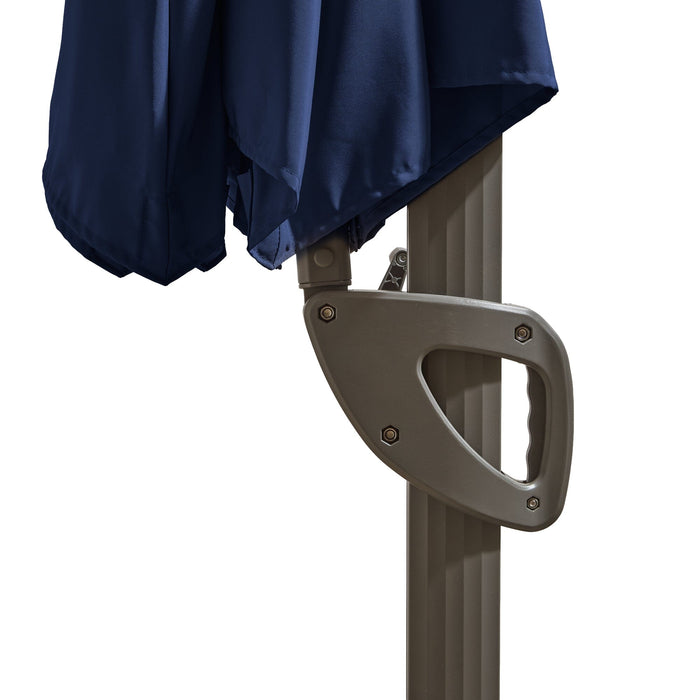Fira Dark Blue LED Parasol - 2.5m Square Cantilever - Laura James