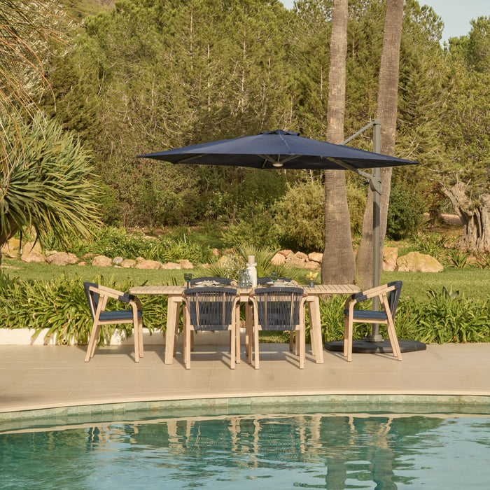 Fira Dark Blue Parasol - 2.5m Square Cantilever - Laura James