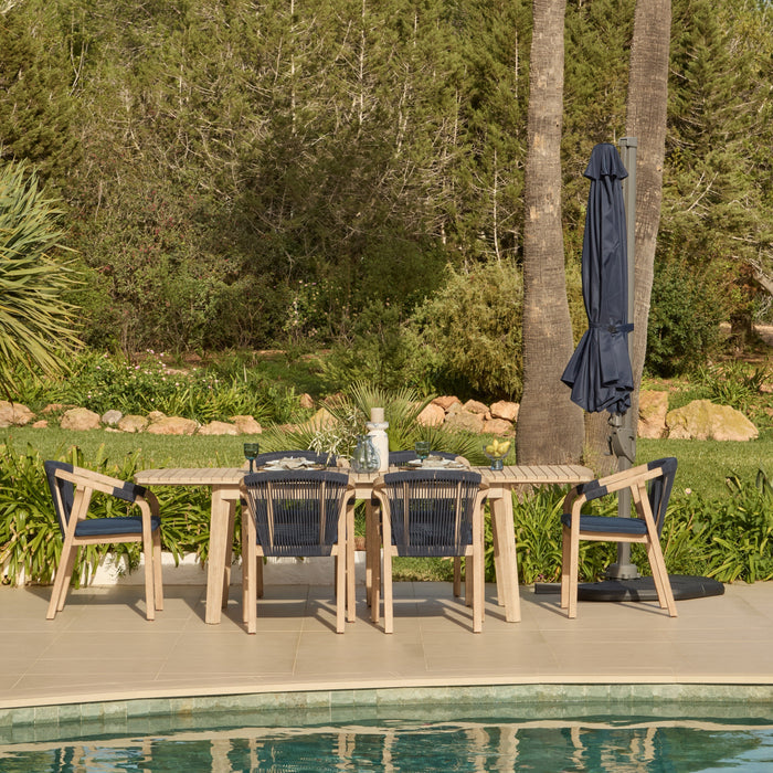 Fira Dark Blue Parasol - 2.5m Square Cantilever - Laura James