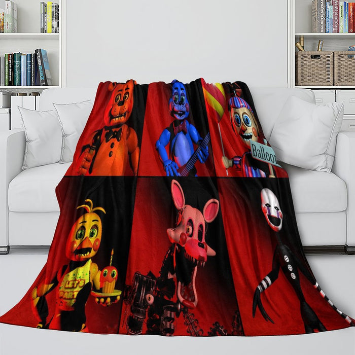 Five Nights at Freddy's 2 Blanket Flannel Throw Room Decoration
