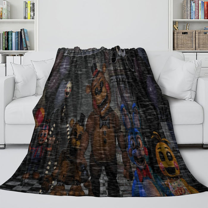 Five Nights at Freddy's 2 Blanket Pattern Flannel Throw Room Decoration