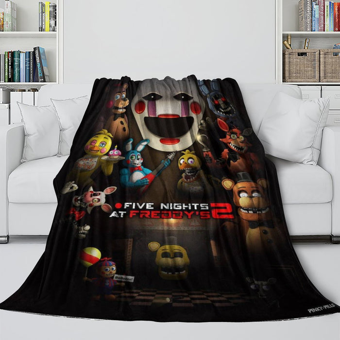 Five Nights at Freddy's 2 Blanket Pattern Flannel Throw Room Decoration