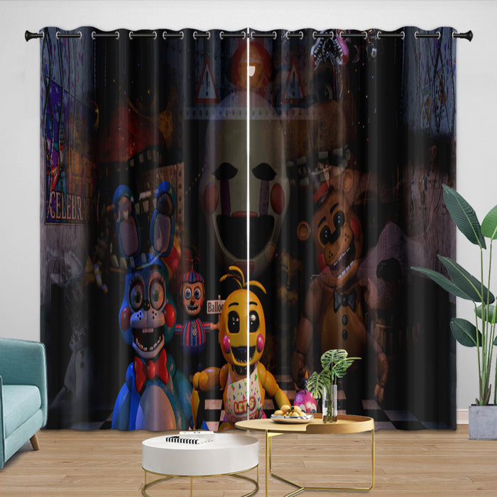 Five Nights at Freddy's 2 Curtains Blackout Window Drapes Room Decoration