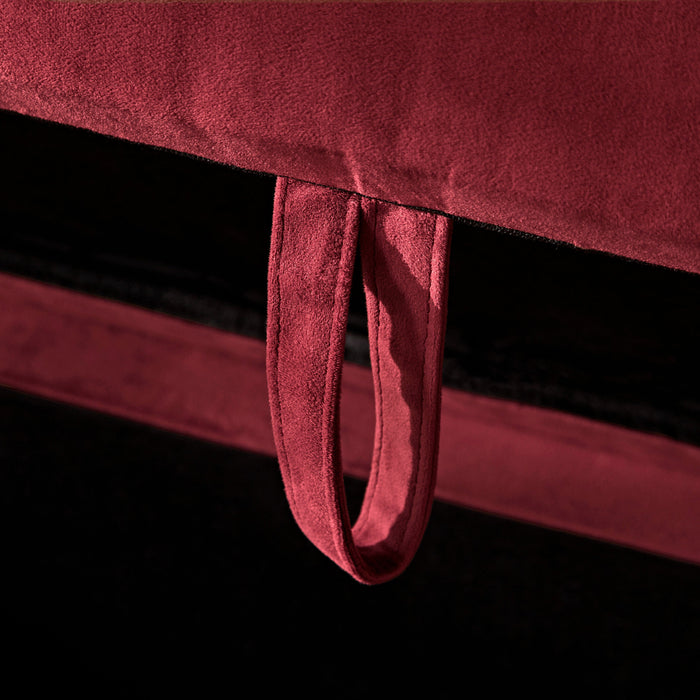 Fleur Storage Ottoman - Burgundy Red - Laura James