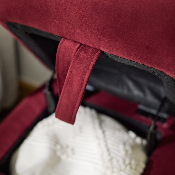 Fleur Ottoman Footstool - Burgundy Red - Laura James