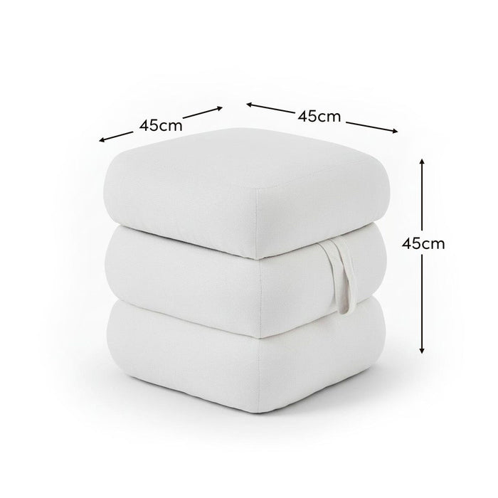 Fleur Footstool - Ivory - Laura James
