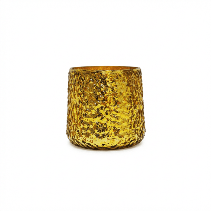 Flivik 12cm Glass Tea Light Holder - Gold - Laura James