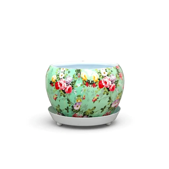 Flora Metal Pot with Saucer Metal Planter Urban Plant