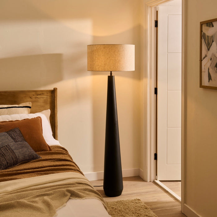 Foxcote Black Metal Floor Lamp Base - 129cm - Laura James