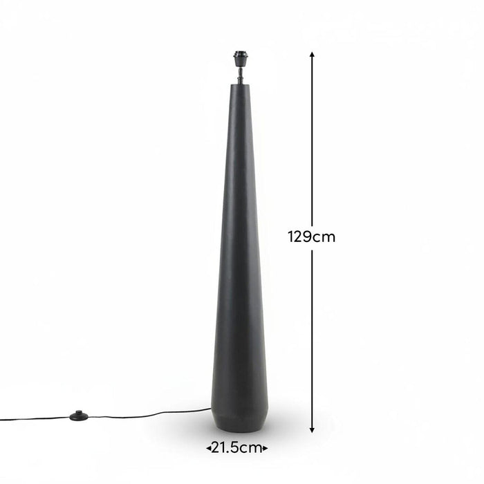 Foxcote Black Metal Floor Lamp Base - 129cm - Laura James